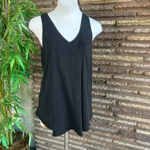 Lululemon Black V Neck Split Side Front Sleeveless Muscle Tank Size 6